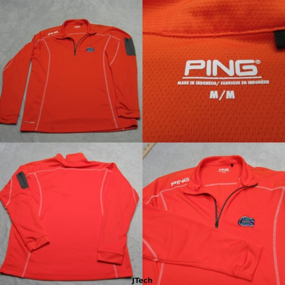 Florida Gators Ping Tech Shirt Men Medium Orange Long Sleeve Sensor 1/2 Zip Hike
